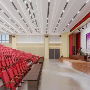 现代校园报告厅3D模型下载